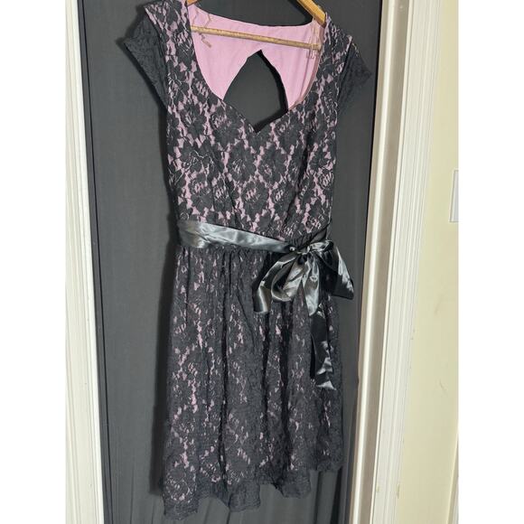 Trixxi Women's Dress Formal 14W Purple Black Lace Whimsigoth Fairy Grunge - Picture 5 of 11